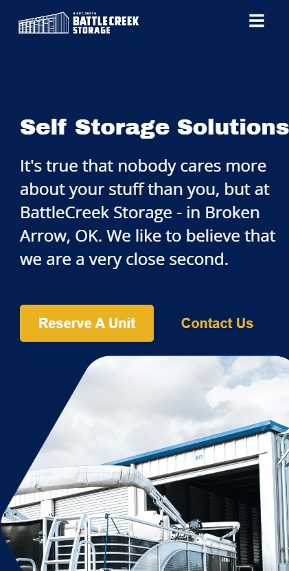 BattleCreek Storage — mobile view