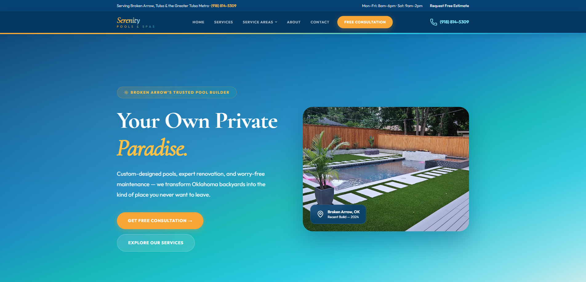 Serenity Pools & Spa — desktop